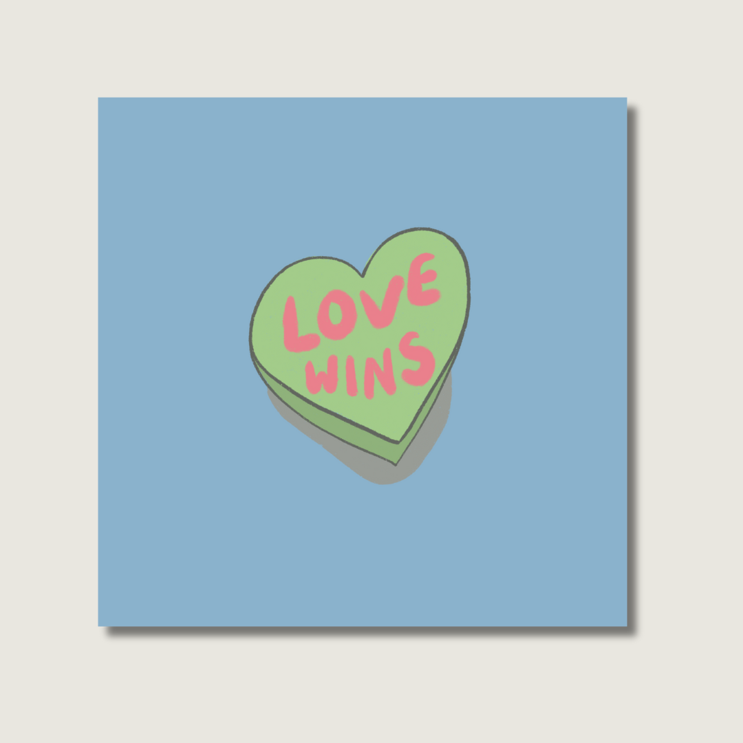 Love wins square Postcard/Art print