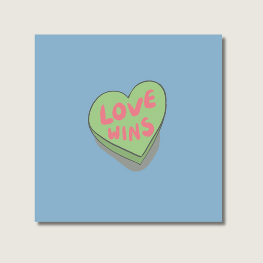 Love wins square Postcard/Art print