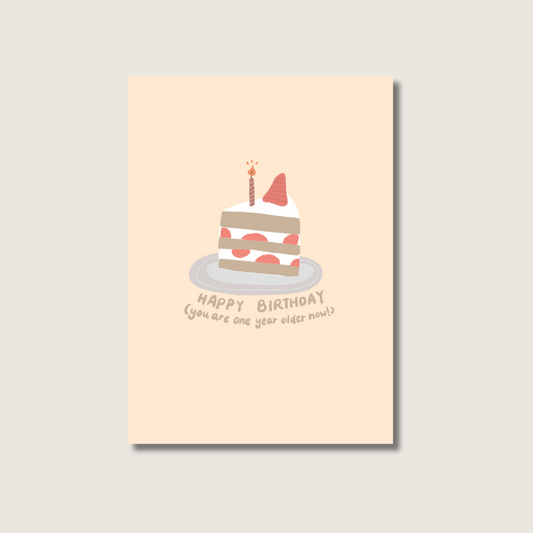 Birthday cake illustration greeting card