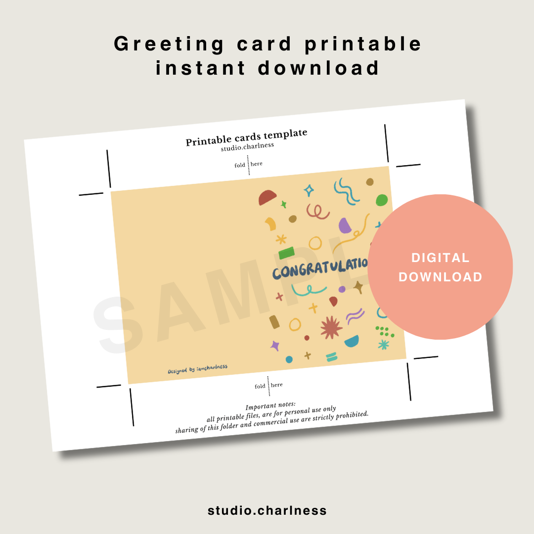 Congratulation greeting card printable