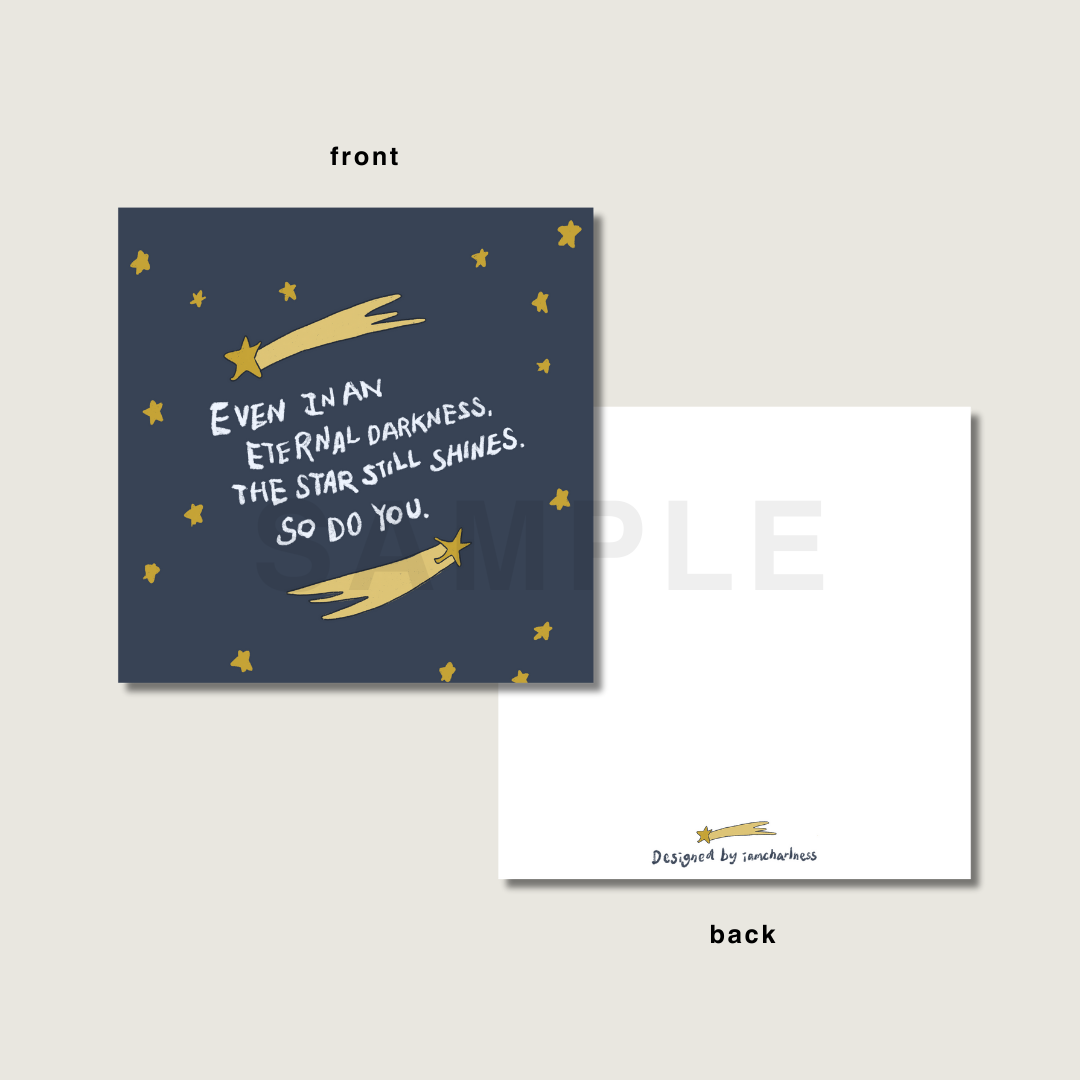 The star still shine square postcard printable