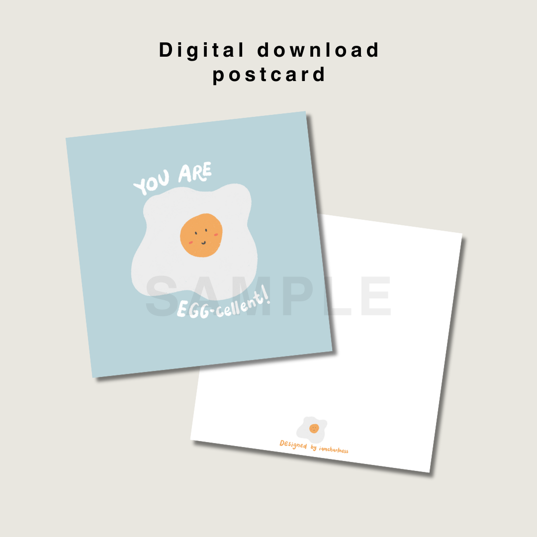 You are "eggcellent" square postcard printable