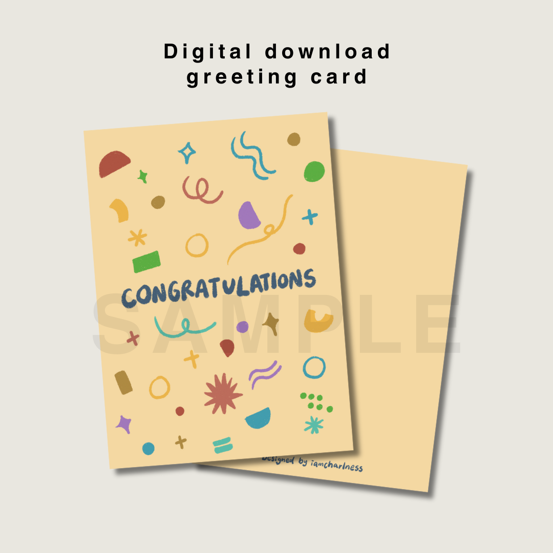 Congratulation greeting card printable