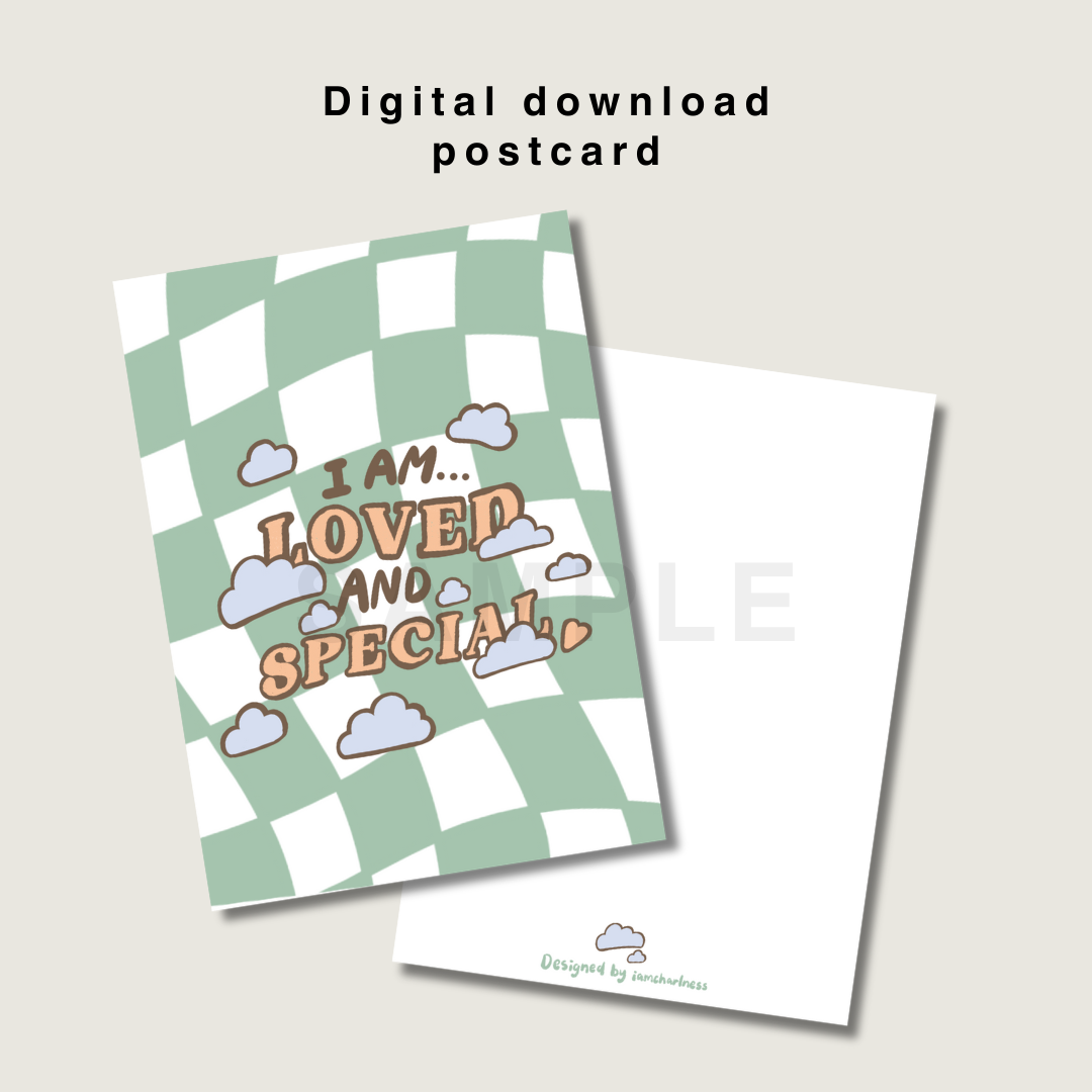 Loved and Special postcard printable