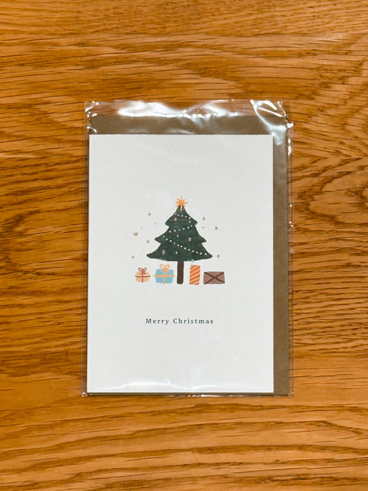 Minimal illustrative Christmas tree card